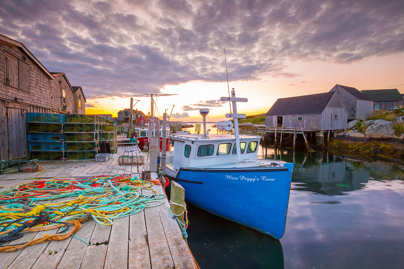 Miss Peggy, fishing boat, docked at Peggys Cove.