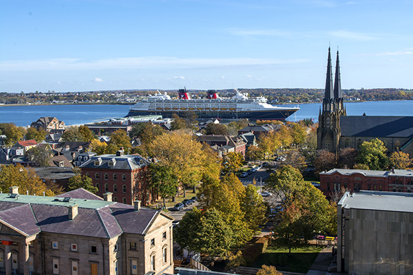 A cruise ship in the Charlottetown harbour. 