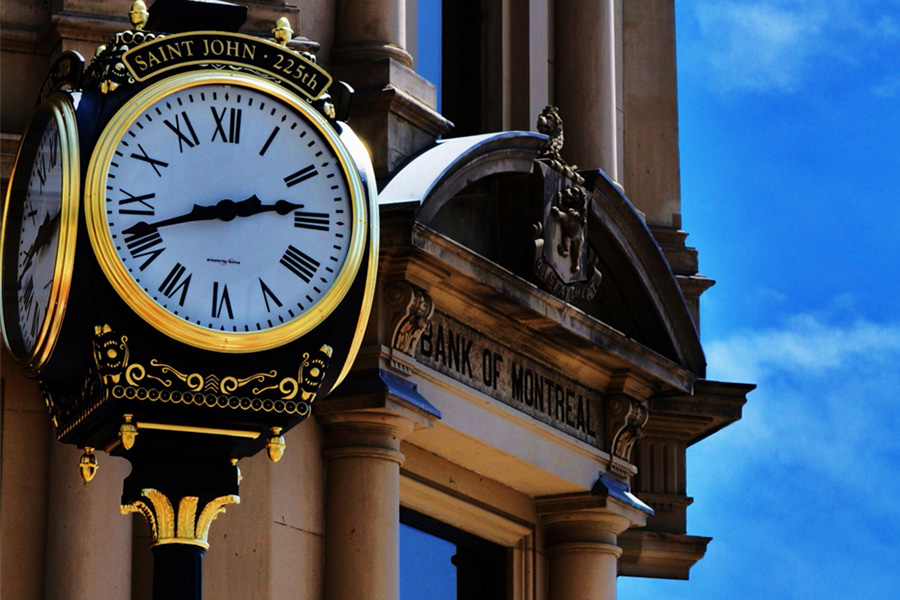 Uptown clock in Saint John.