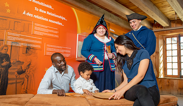Tourists and guides at the Mi’kmaw Interpretive Centre.