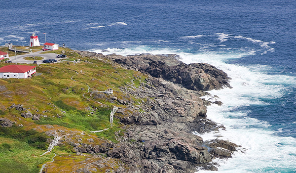 View of the Fishing Point Municipal Park lighthouse from the air.