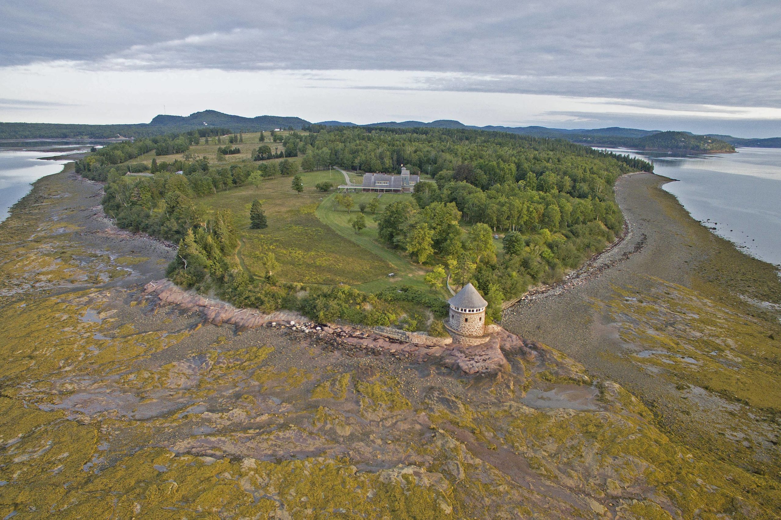 Aerial view of Ministers Island.