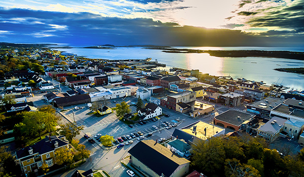 Town of Yarmouth from the air.